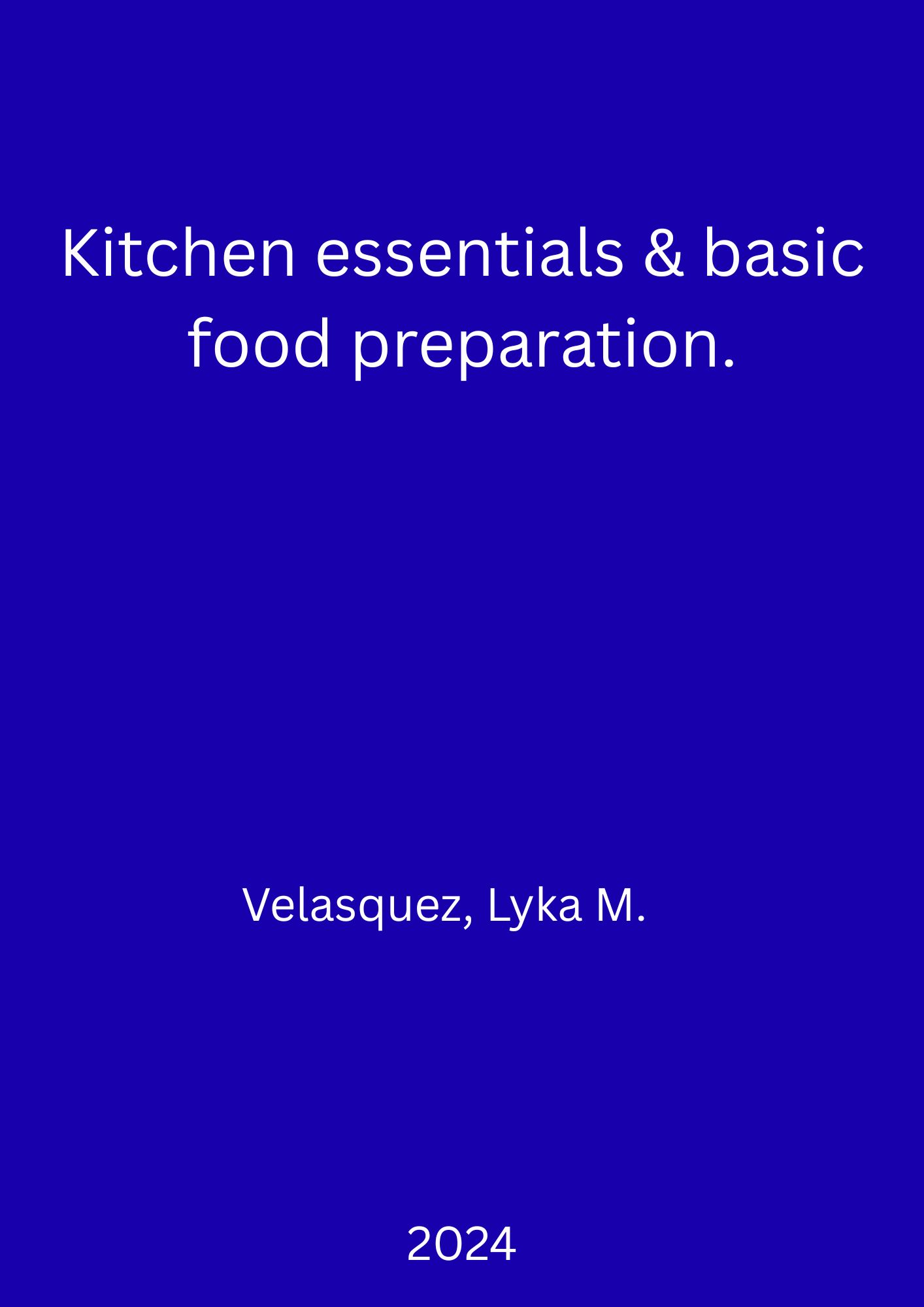 SBLC - Kitchen essentials & basic food preparation.