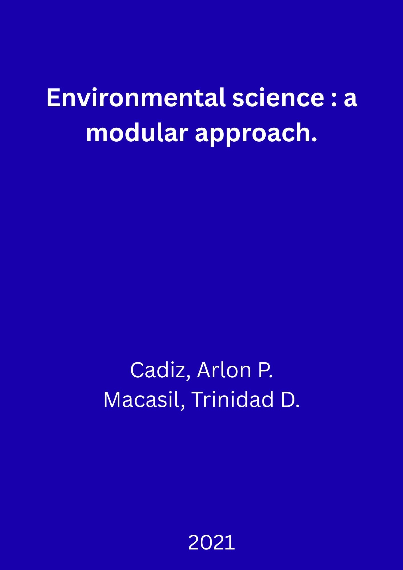 SBLC - Environmental science : a modular approach.